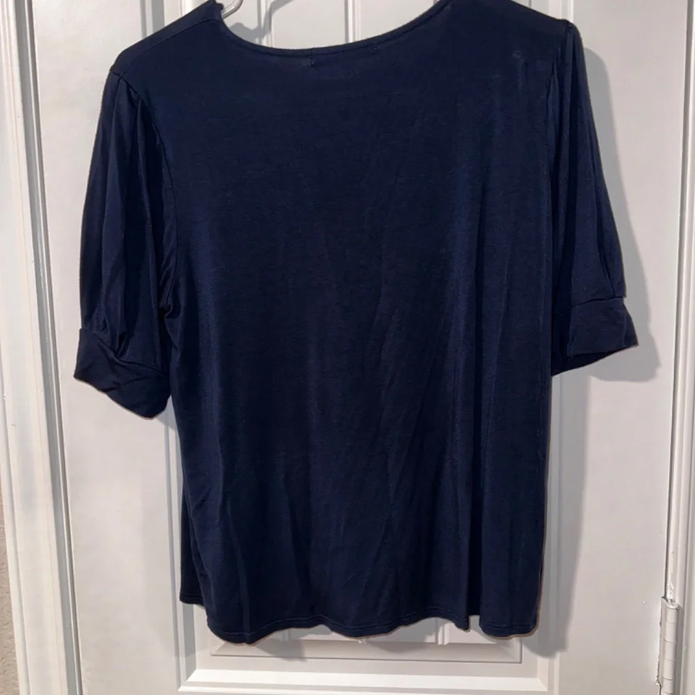 Navy Laila Jayde XLP Puff Sleeve Top - Picture 3 of 10